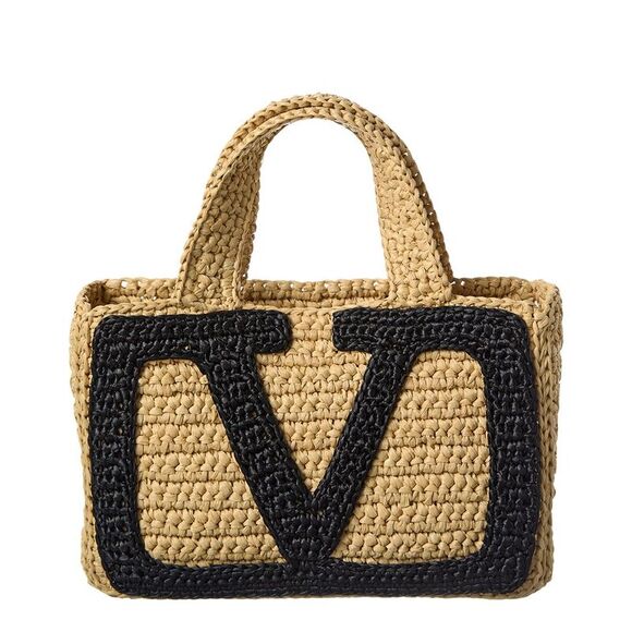 Valentino Handbags - Valentino Viva Small Raffia Tote, Brown